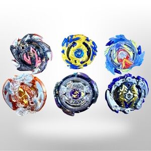 Assorted Lot Of 6 Pre-Owned Hasbro Beyblades